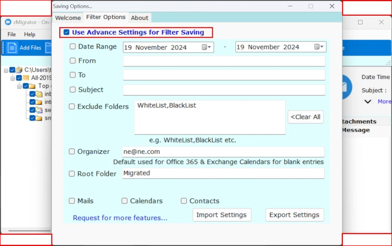 Selectively Convert Zimbra Data