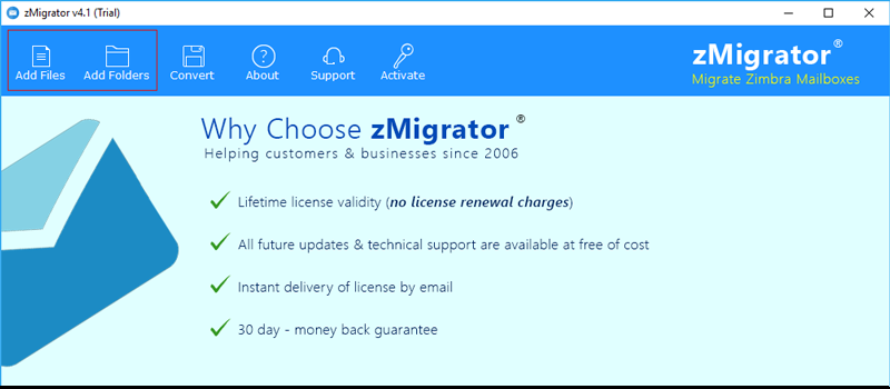 Zimbra to windows live Mail Application Window